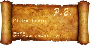 Piller Ervin névjegykártya