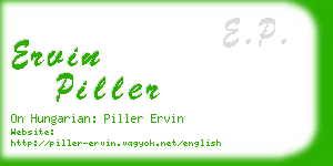 ervin piller business card